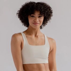 Girlfriend Collective | Tommy Cropped Bra, Size XS in Ivory EUC